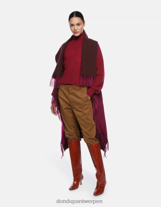 kleding DONDUP janis carrot-fit katoenen broek kaki vrouwen 4X00H129