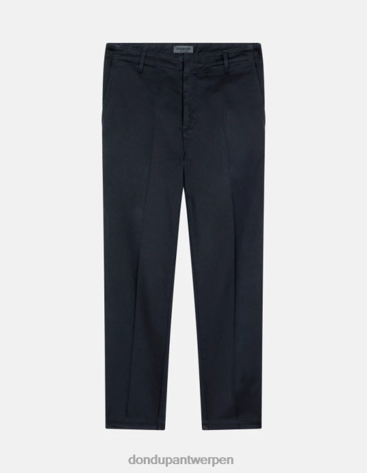 kleding DONDUP janis carrot-fit katoenen broek marineblauw vrouwen 4X00H128