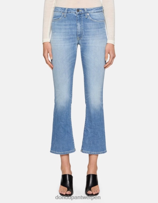 kleding DONDUP Mandy super skinny bootcut jeans van stretchdenim blauw vrouwen 4X00H52