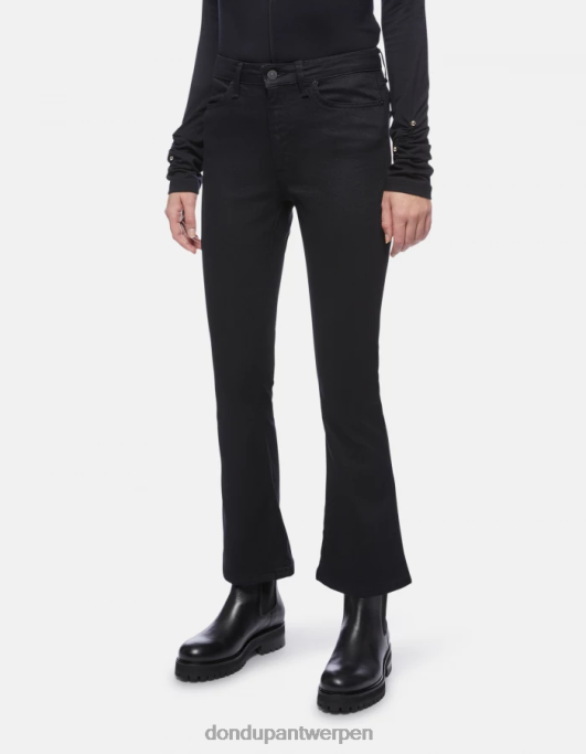 kleding DONDUP Mandy super skinny bootcut jeans van stretchdenim zwart vrouwen 4X00H79