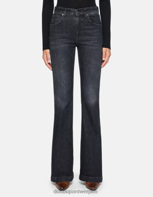 kleding DONDUP Olivia bootcut stretchdenimjeans zwart vrouwen 4X00H58