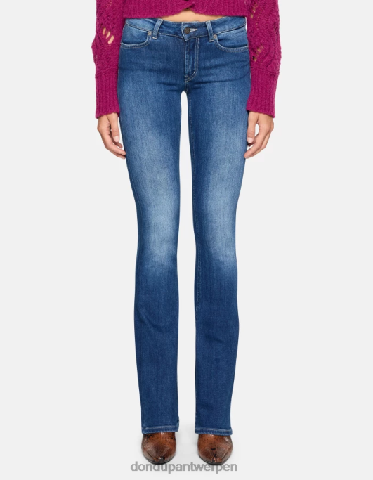 kleding DONDUP lola bootcut jeans van stretchdenim blauw vrouwen 4X00H41