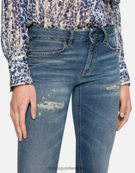 kleding DONDUP lola bootcut jeans van stretchdenim blauw vrouwen 4X00H43