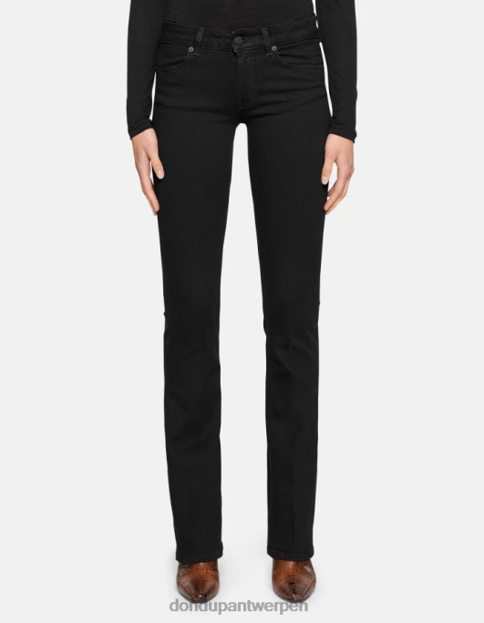 kleding DONDUP lola bootcut jeans van stretchdenim zwart vrouwen 4X00H7
