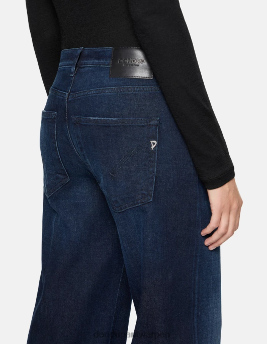 kleding DONDUP Jacklyn stretch denim jeans met wijde pijpen blauw vrouwen 4X00H17