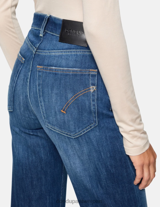 kleding DONDUP mabel stretchdenimjeans met wijde pijpen blauw vrouwen 4X00H8