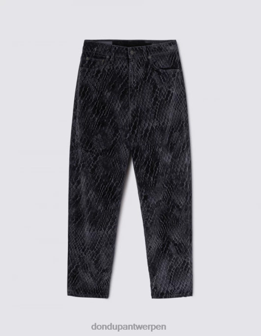 kleding DONDUP Nena losvallende denimjeans van gevlokt denim blauw vrouwen 4X00H117