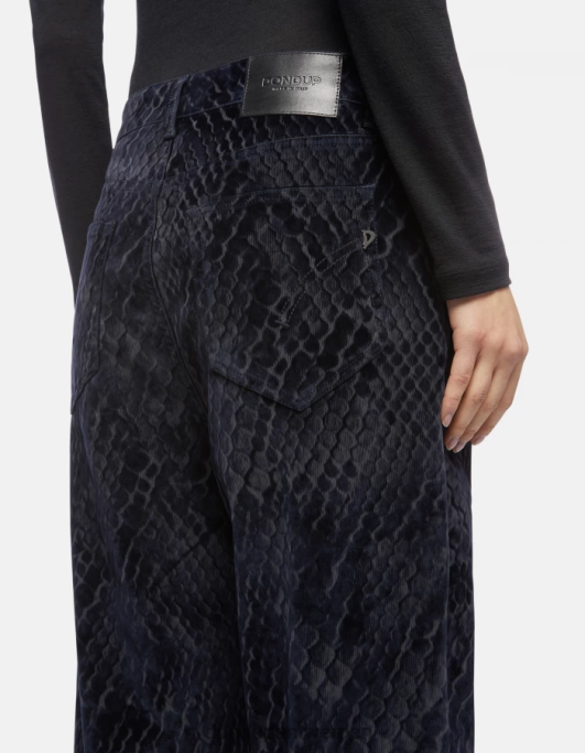 kleding DONDUP Nena losvallende denimjeans van gevlokt denim blauw vrouwen 4X00H117