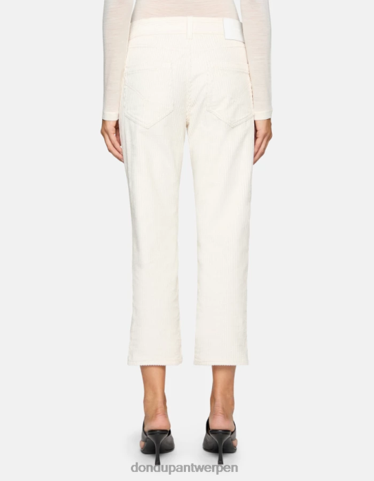 kleding DONDUP koons losvallende fluwelen broek albast vrouwen 4X00H107