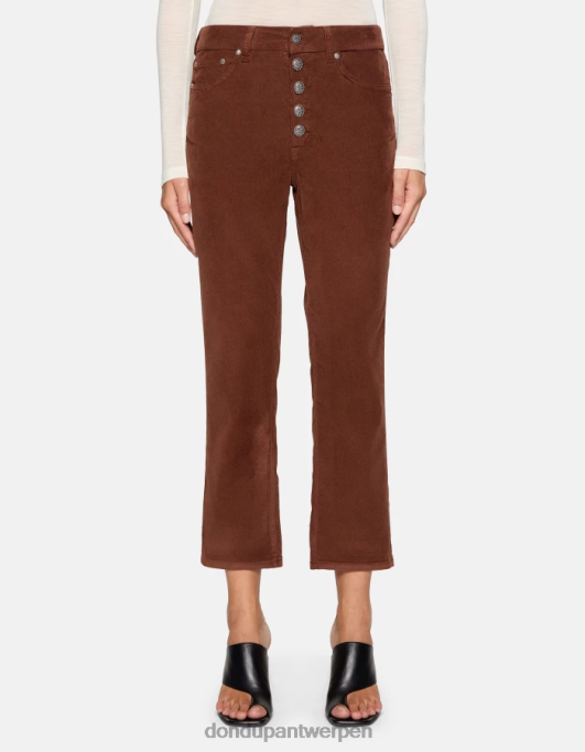 kleding DONDUP koons losvallende fluwelen broek cioccolato vrouwen 4X00H73