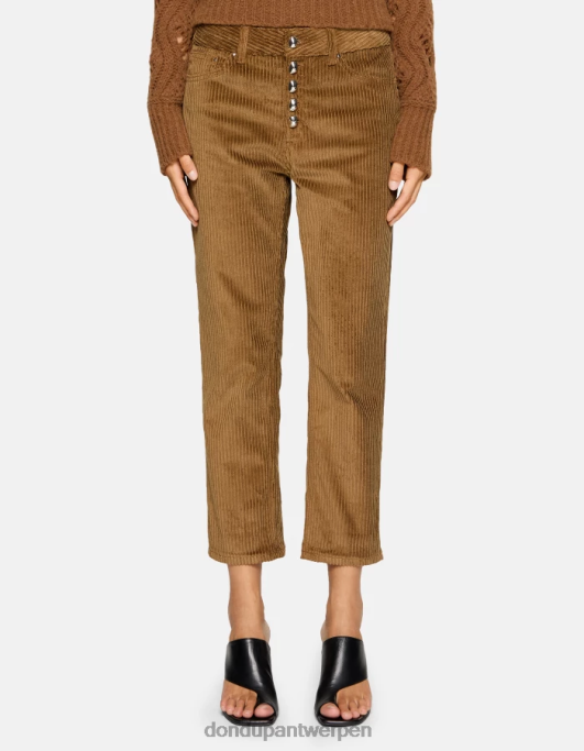 kleding DONDUP koons losvallende fluwelen broek kaneel vrouwen 4X00H106