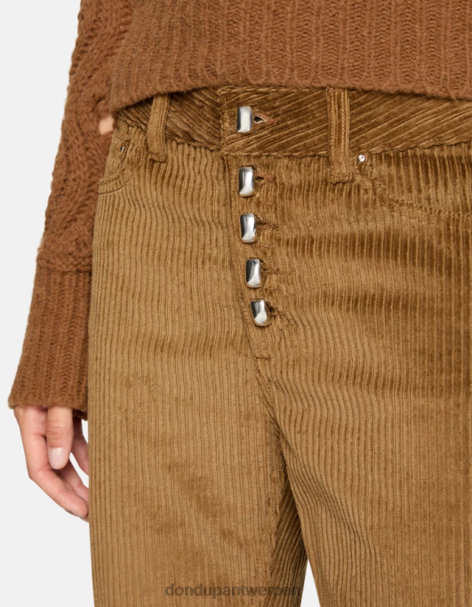 kleding DONDUP koons losvallende fluwelen broek kaneel vrouwen 4X00H106