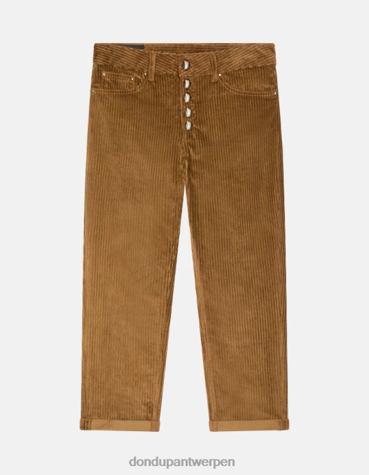 kleding DONDUP koons losvallende fluwelen broek kaneel vrouwen 4X00H106