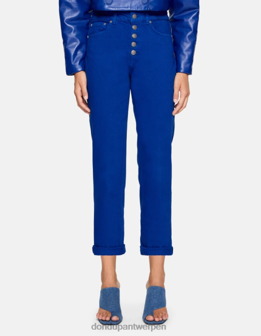 kleding DONDUP koons losvallende stretch bull-denimjeans koningsblauw vrouwen 4X00H34