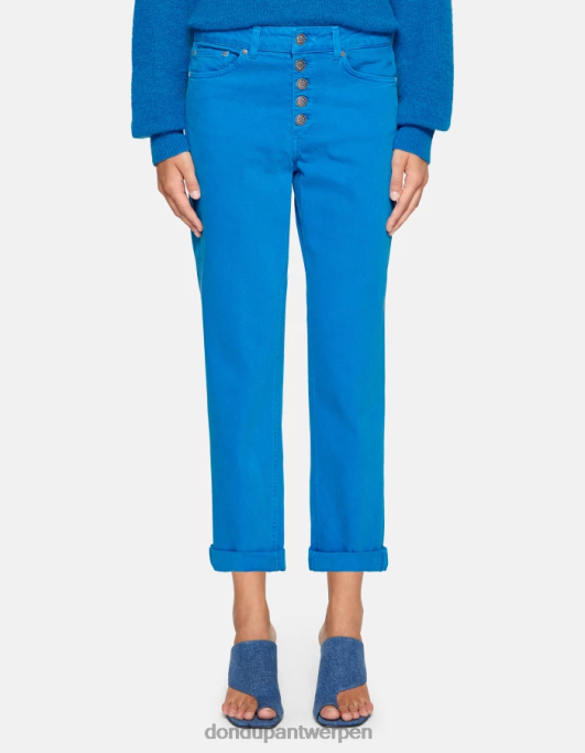 kleding DONDUP koons losvallende stretch bull-denimjeans turkoois vrouwen 4X00H35