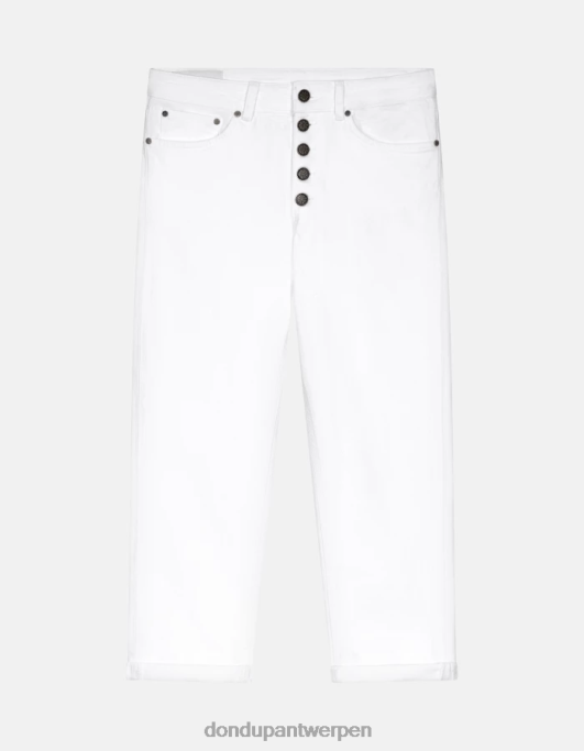 kleding DONDUP koons losvallende stretch bull-denimjeans wit vrouwen 4X00H31