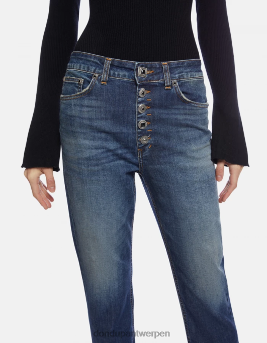 kleding DONDUP koons losvallende stretchdenimjeans blauw vrouwen 4X00H109