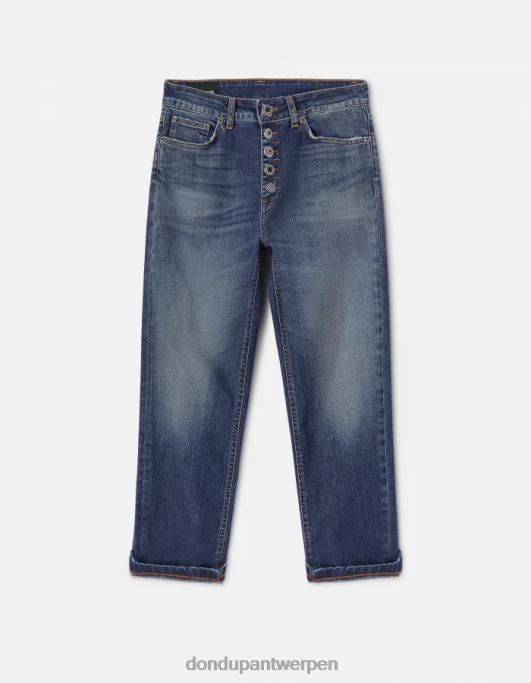 kleding DONDUP koons losvallende stretchdenimjeans blauw vrouwen 4X00H109