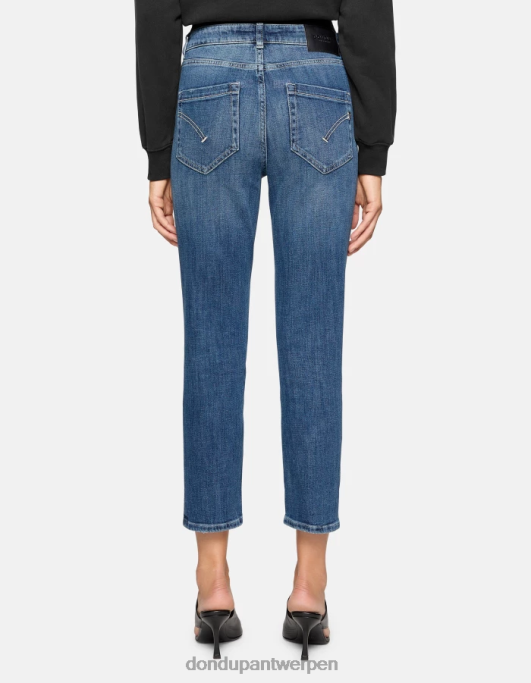 kleding DONDUP koons losvallende stretchdenimjeans blauw vrouwen 4X00H111