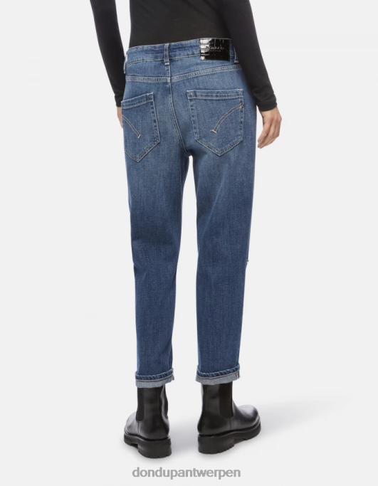 kleding DONDUP koons losvallende stretchdenimjeans blauw vrouwen 4X00H113