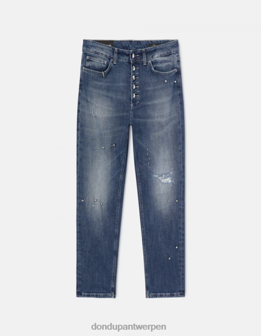 kleding DONDUP koons losvallende stretchdenimjeans blauw vrouwen 4X00H113