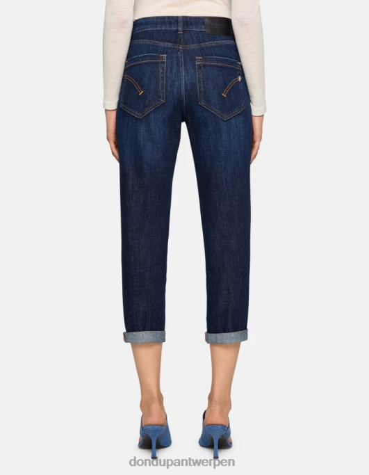 kleding DONDUP koons losvallende stretchdenimjeans blauw vrouwen 4X00H19