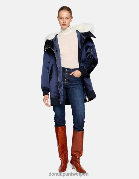 kleding DONDUP koons losvallende stretchdenimjeans blauw vrouwen 4X00H19