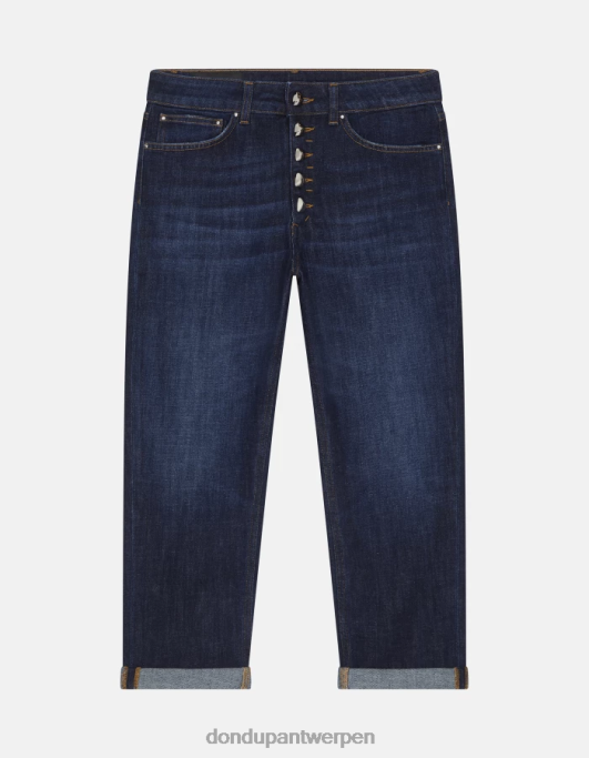 kleding DONDUP koons losvallende stretchdenimjeans blauw vrouwen 4X00H19