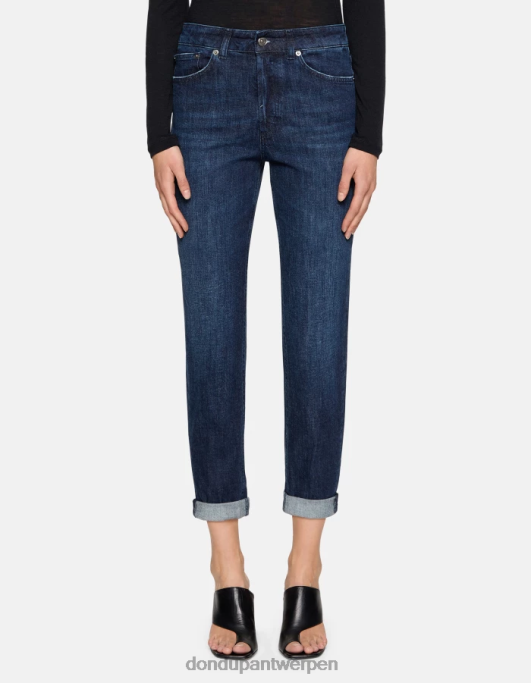 kleding DONDUP koons losvallende stretchdenimjeans blauw vrouwen 4X00H6