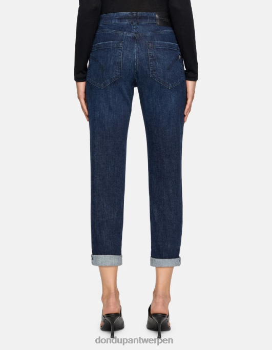 kleding DONDUP koons losvallende stretchdenimjeans blauw vrouwen 4X00H6