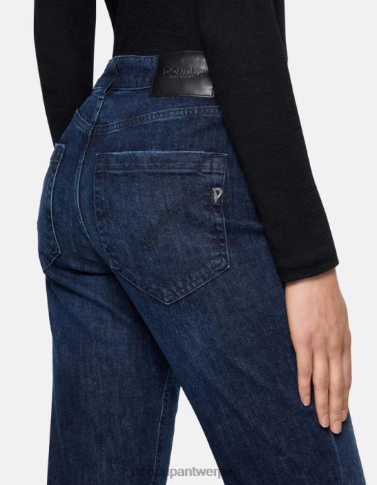 kleding DONDUP koons losvallende stretchdenimjeans blauw vrouwen 4X00H6