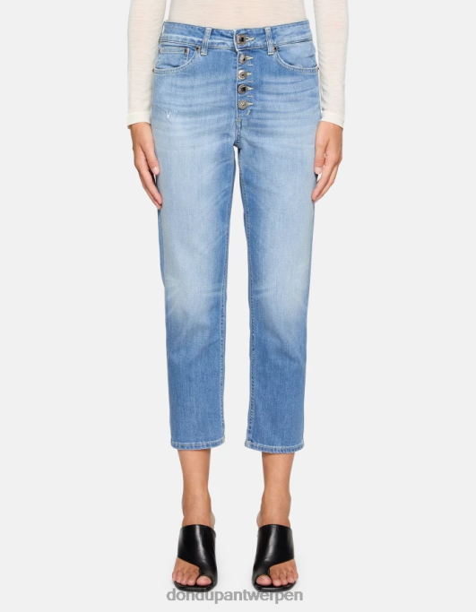 kleding DONDUP koons losvallende stretchdenimjeans blauw vrouwen 4X00H90