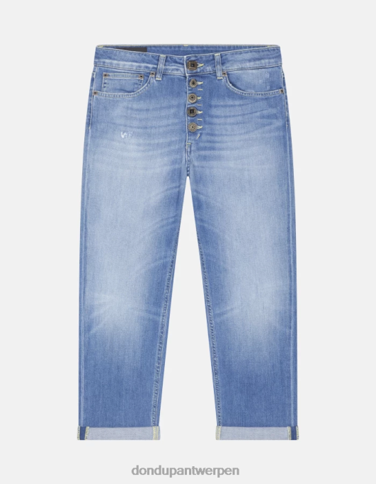 kleding DONDUP koons losvallende stretchdenimjeans blauw vrouwen 4X00H90