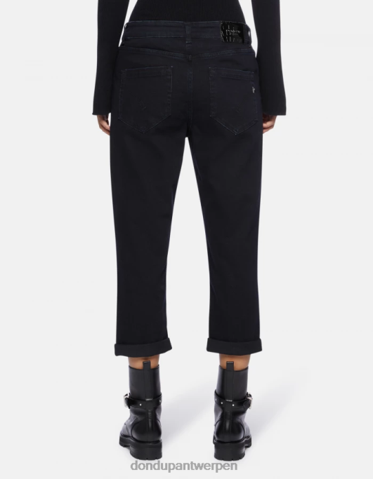 kleding DONDUP koons losvallende stretchdenimjeans blu toeareg vrouwen 4X00H116