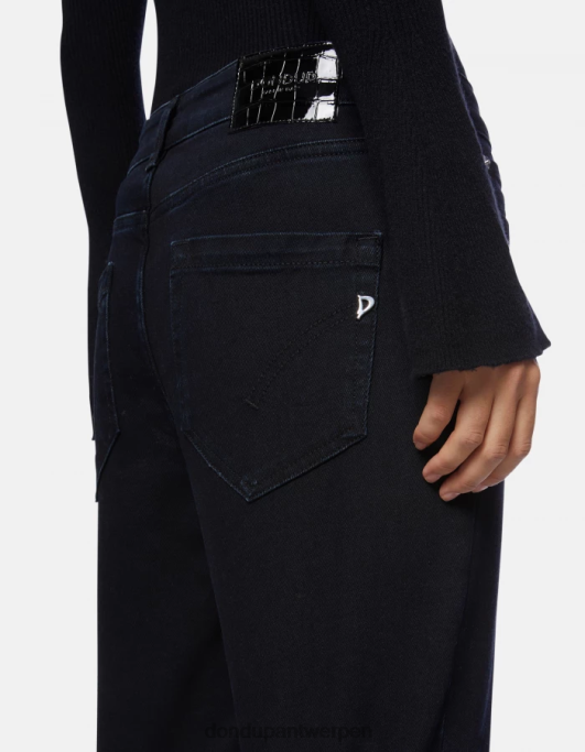 kleding DONDUP koons losvallende stretchdenimjeans blu toeareg vrouwen 4X00H116