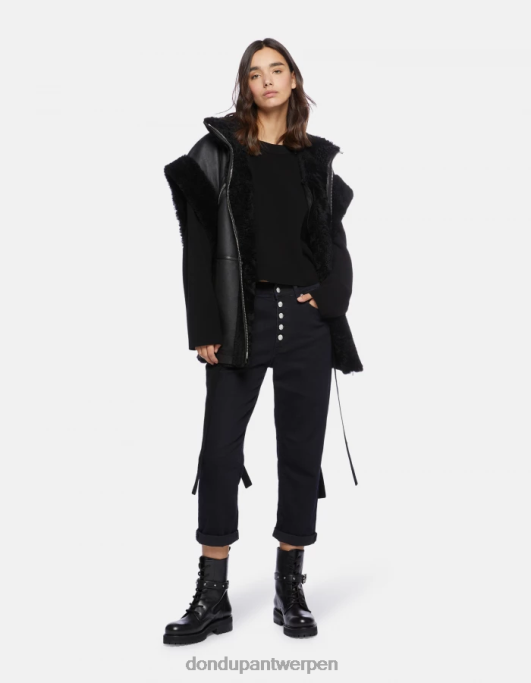 kleding DONDUP koons losvallende stretchdenimjeans blu toeareg vrouwen 4X00H116