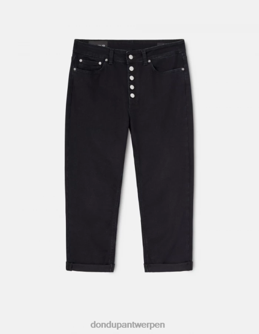 kleding DONDUP koons losvallende stretchdenimjeans blu toeareg vrouwen 4X00H116