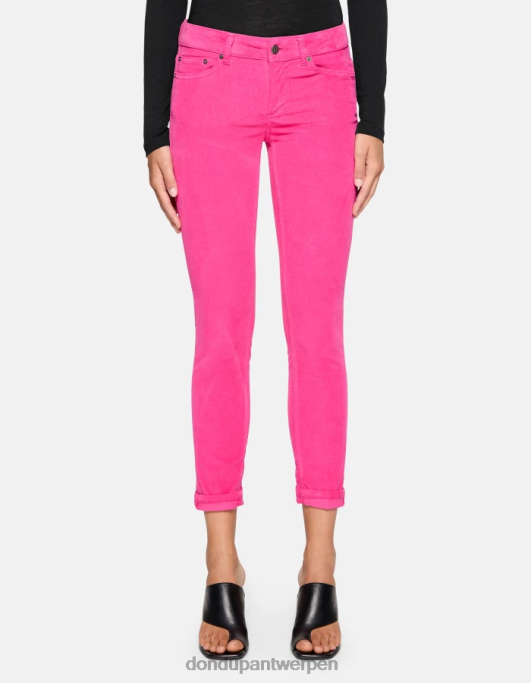 kleding DONDUP Monroe skinny-fit fluwelen broek orchidee vrouwen 4X00H12