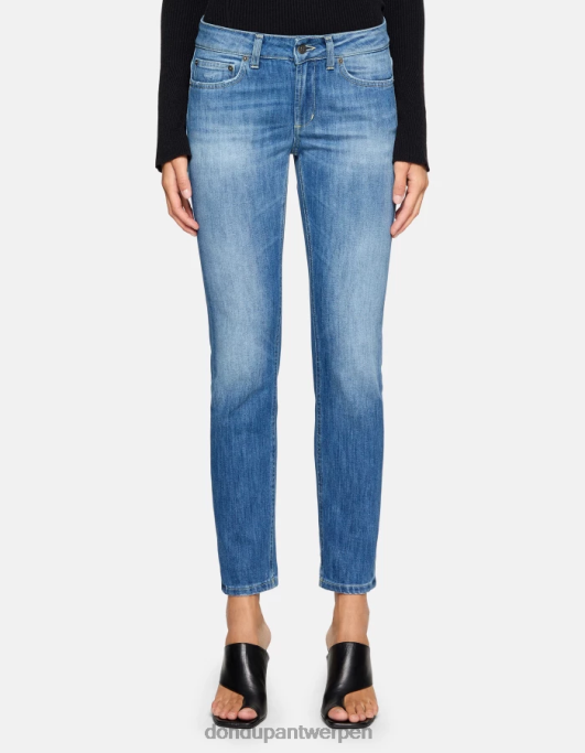 kleding DONDUP Monroe skinny jeans van stretchdenim blauw vrouwen 4X00H37
