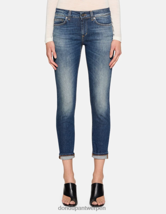 kleding DONDUP Monroe skinny jeans van stretchdenim blauw vrouwen 4X00H77