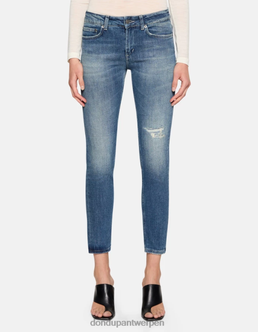 kleding DONDUP Monroe skinny jeans van stretchdenim blauw vrouwen 4X00H86