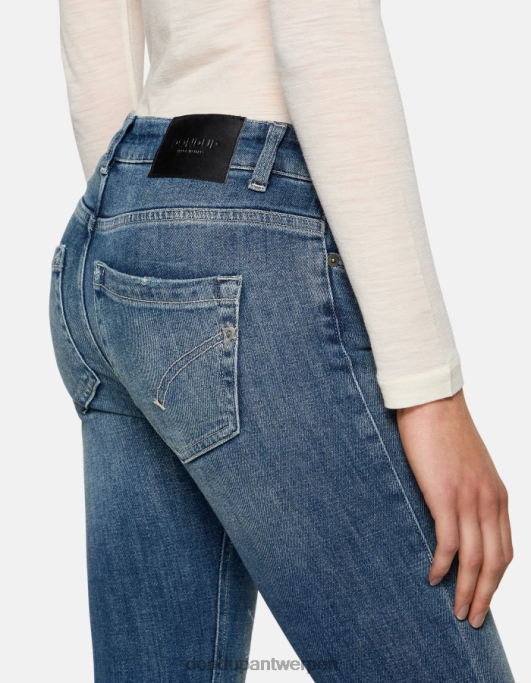 kleding DONDUP Monroe skinny jeans van stretchdenim blauw vrouwen 4X00H86