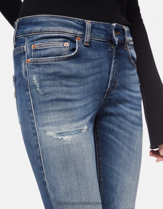 kleding DONDUP Monroe skinny jeans van stretchdenim blauw vrouwen 4X00H95