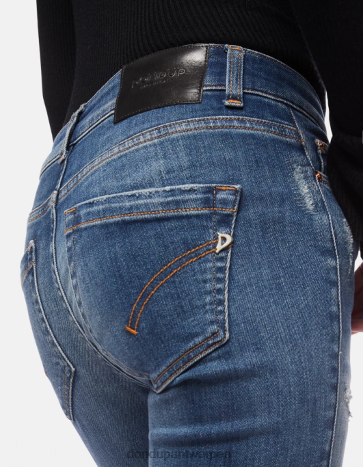 kleding DONDUP Monroe skinny jeans van stretchdenim blauw vrouwen 4X00H95