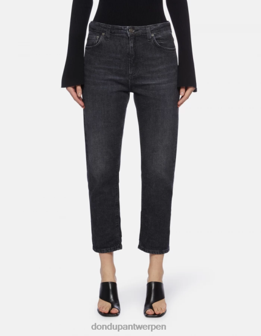 kleding DONDUP Cindy regular-fit stretchdenimjeans zwart vrouwen 4X00H64