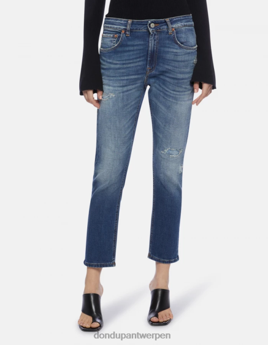 kleding DONDUP Mila carrot-fit stretchdenimjeans blauw vrouwen 4X00H76