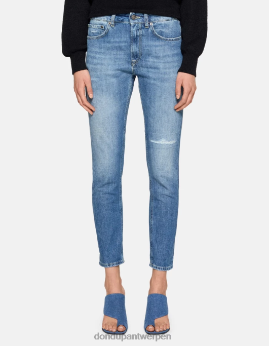 kleding DONDUP Mila rigide denim jeans met wortelpasvorm blauw vrouwen 4X00H47
