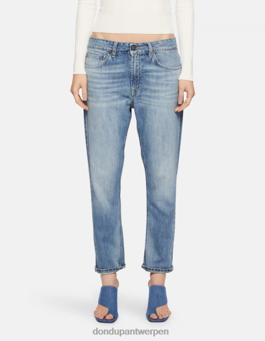 kleding DONDUP Mila rigide denim jeans met wortelpasvorm blauw vrouwen 4X00H87