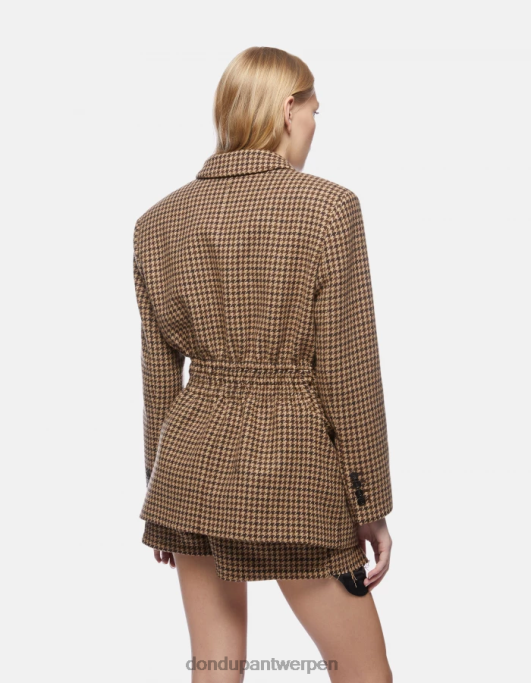 kleding DONDUP Blazer van wolmix met één rij knopen cioccolato vrouwen 4X00H371