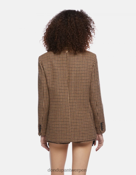 kleding DONDUP Blazer van wolmix met één rij knopen cioccolato vrouwen 4X00H376
